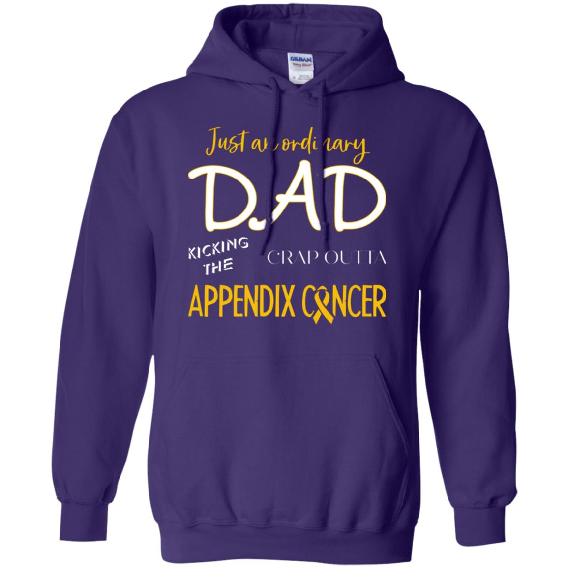 Just An Ordinary Dad Kicking The Crap Outta Appendix Cancer Shirt Purple