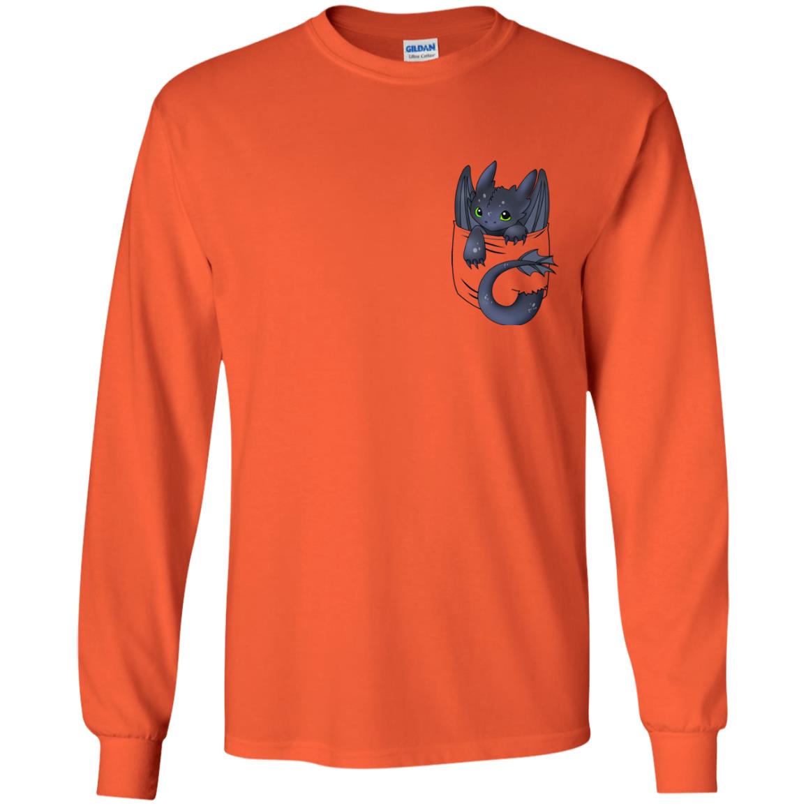 Dragon In Pocket Shirt Orange