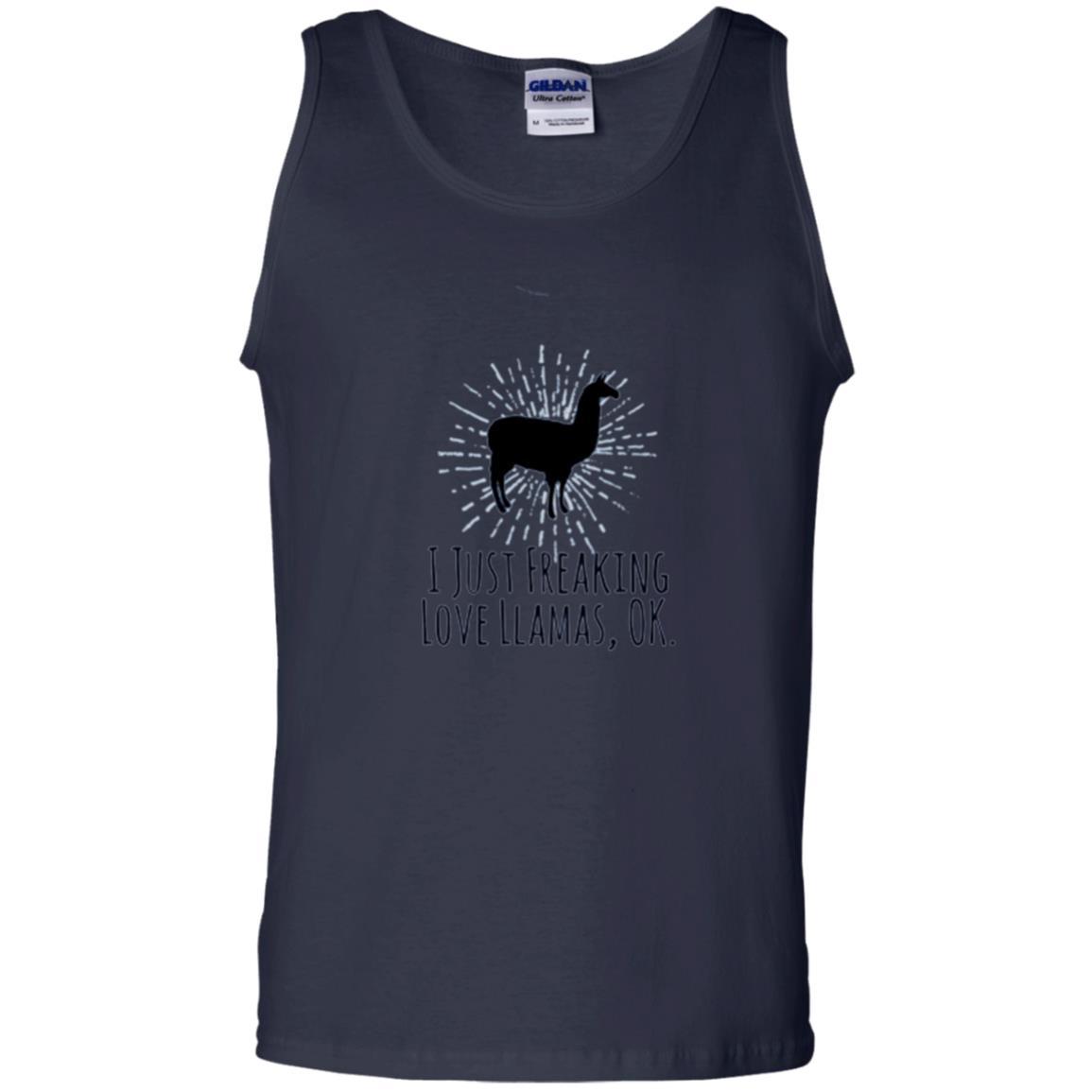Llama Lover T-shirt I Just Freaking Love Llamas Ok Navy