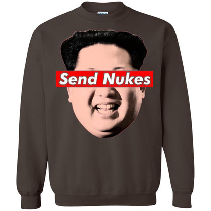 Funny Parody Novelty T-shirt Send Nukes Kim Jong Un Dark Chocolate