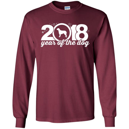 Irish Wolfhound Lover T-shirt 2018 Year Of The Dog New Year Maroon