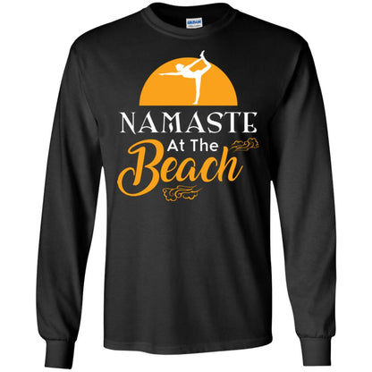 Yoga Lover T-shirt Namaste At The Beach Black