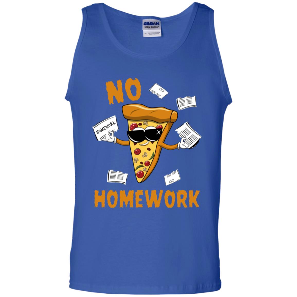 No Homework Funny Pizza Shirt Royal