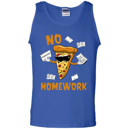 No Homework Funny Pizza Shirt Royal