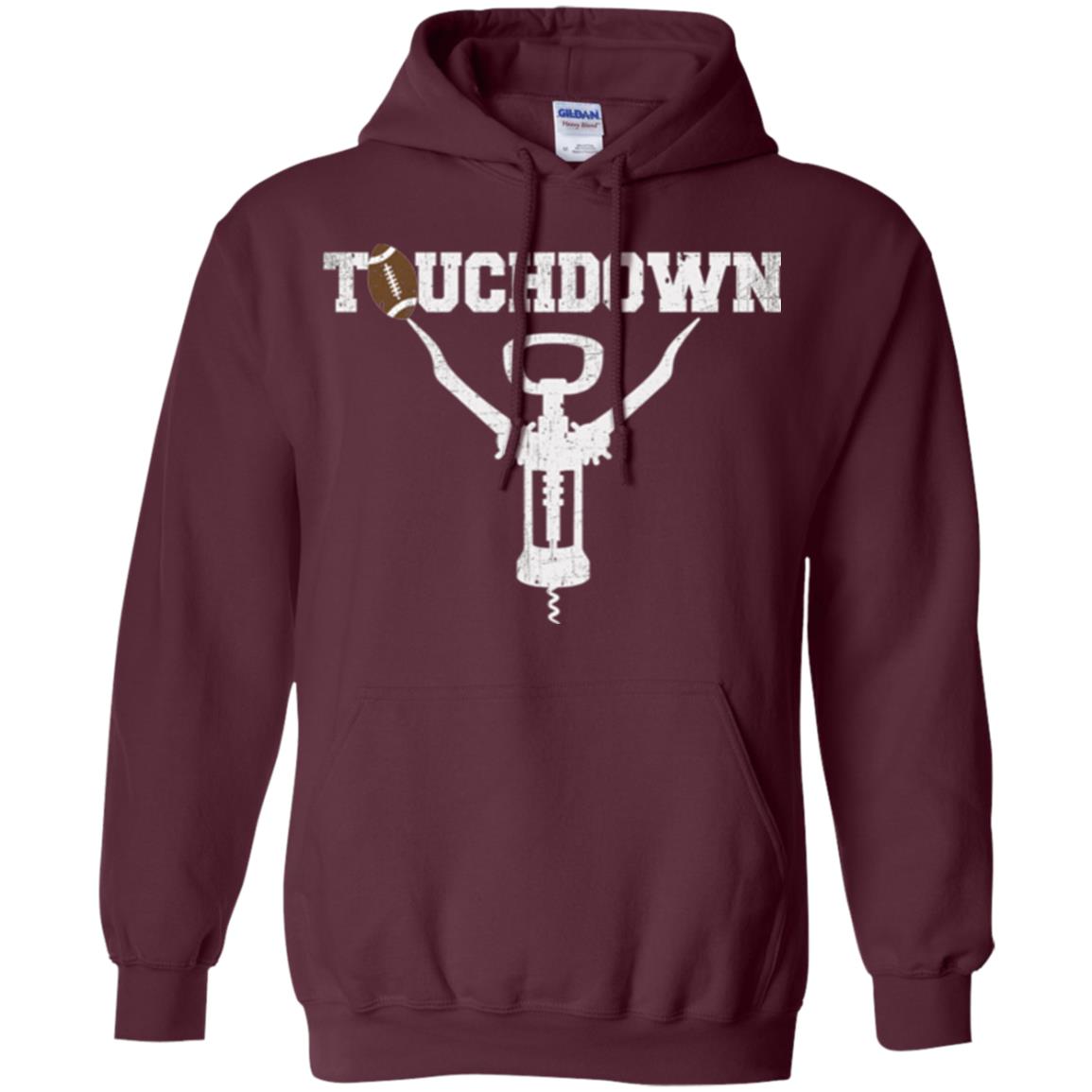 Football T-shirt Touchdown Funny Football Wine Lovers Maroon