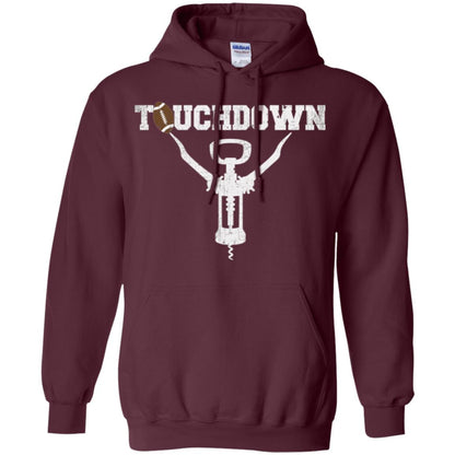 Football T-shirt Touchdown Funny Football Wine Lovers Maroon