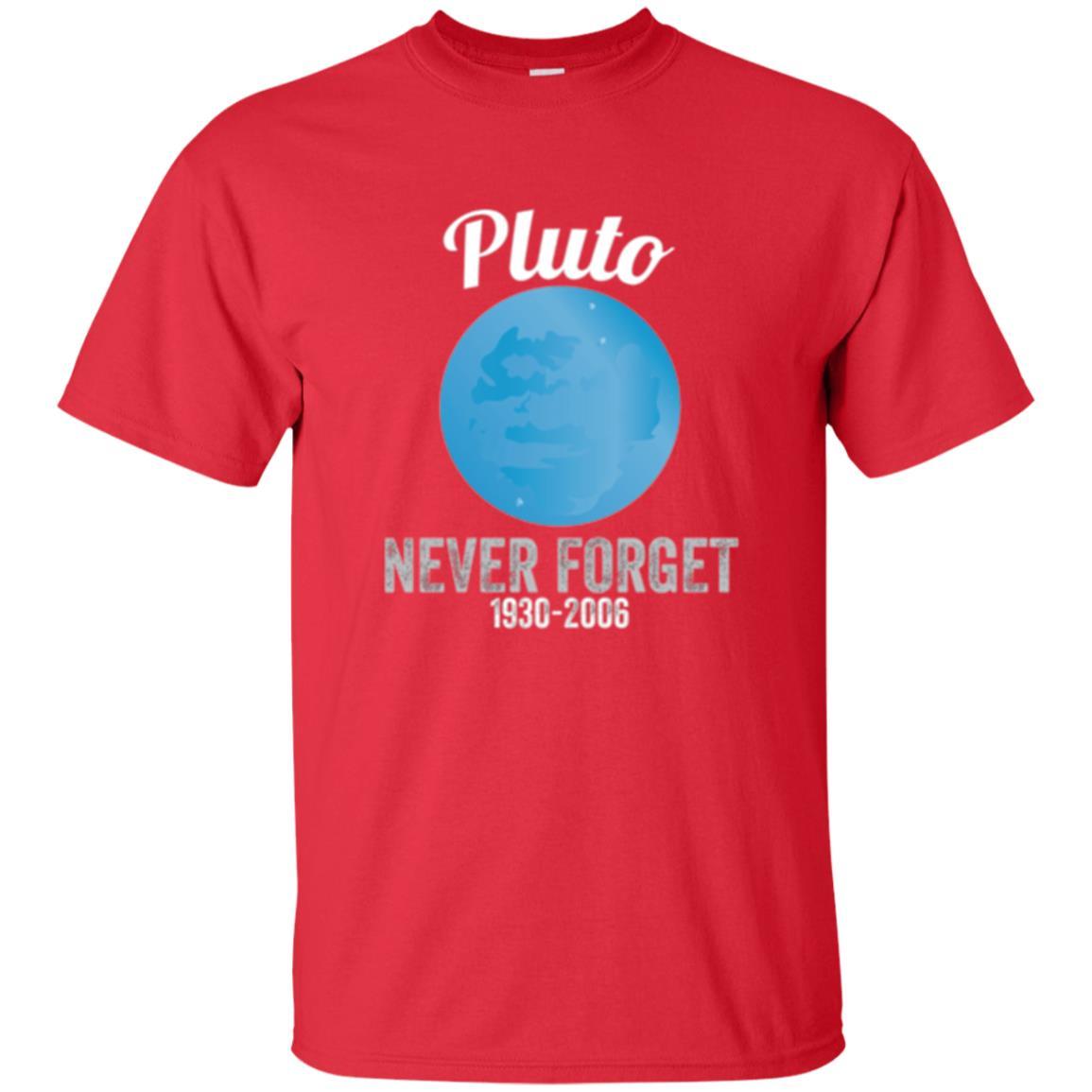 Science T-shirt Pluto Never Forget T-shirt Red