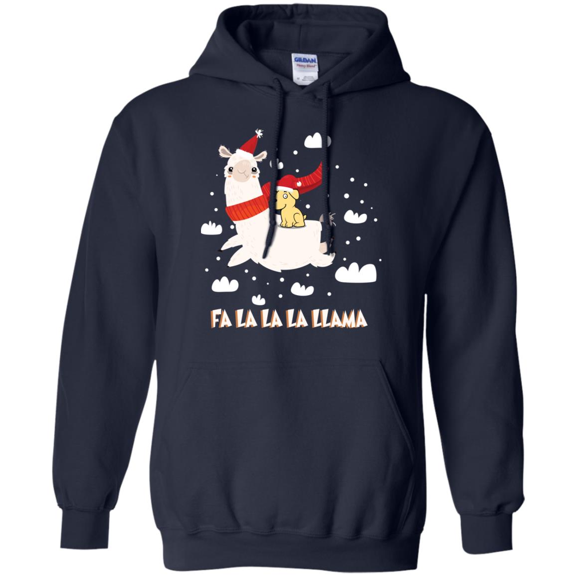 Fa La La La Llama With Labrador X-mas Gift Shirt Navy