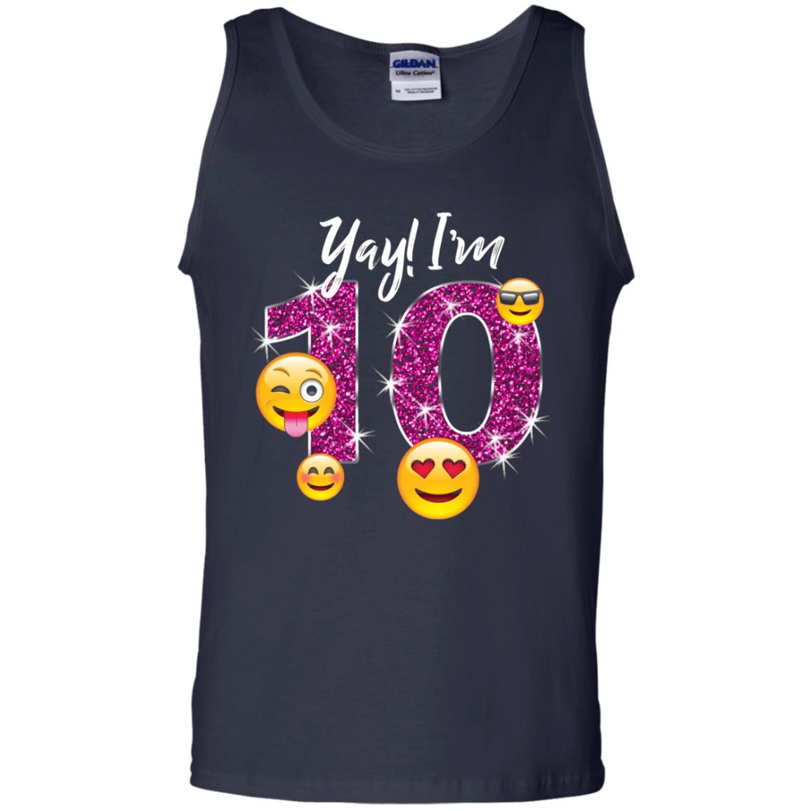 Funny Emoji Birthday 10th Birthday T-shirt Navy