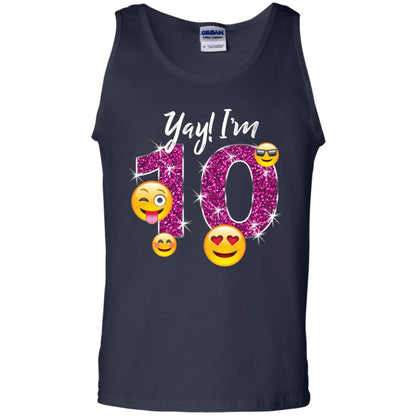 Funny Emoji Birthday 10th Birthday T-shirt Navy