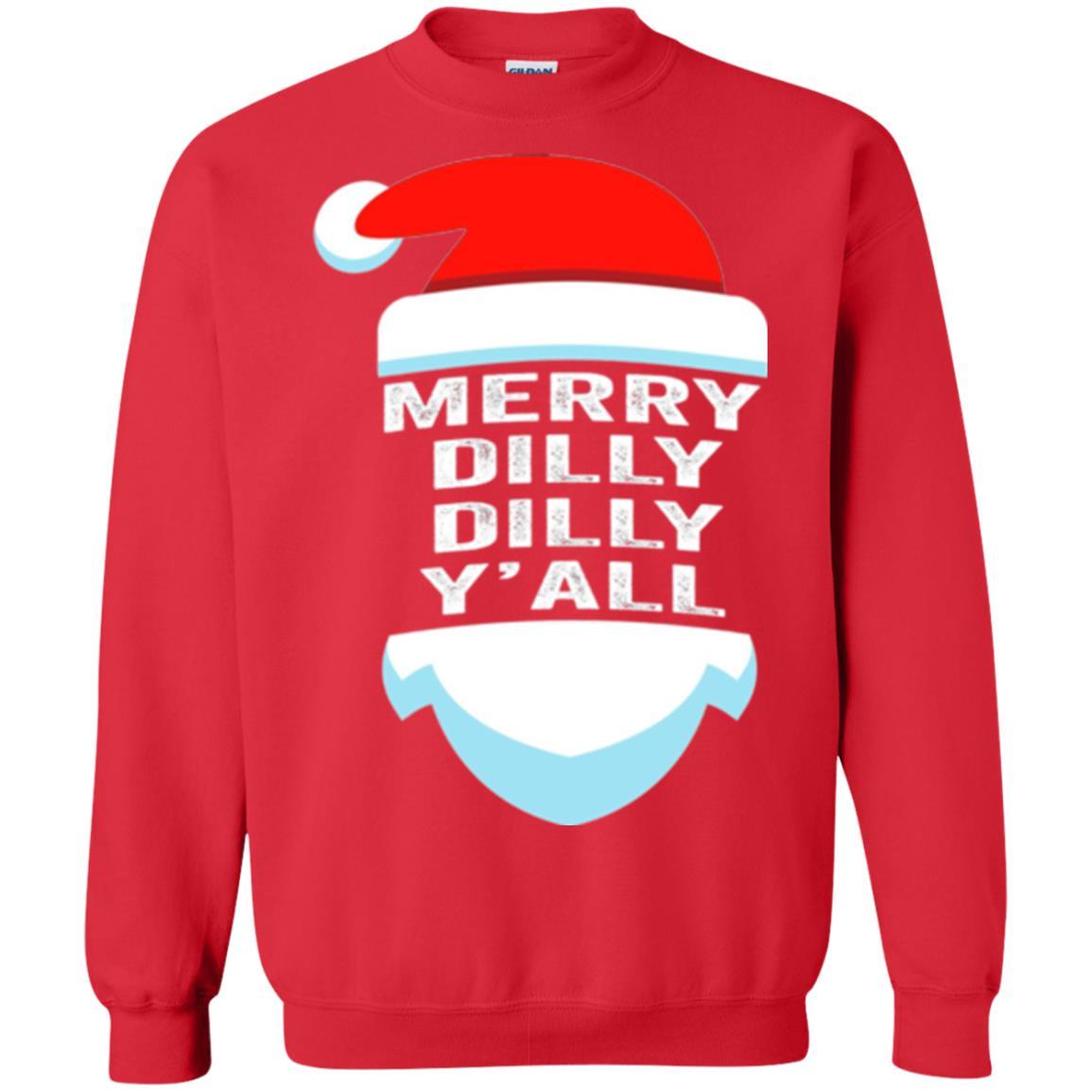 Christmas T-shirt Dilly Dilly Yall Santa Hat Christmas T-shirt Red