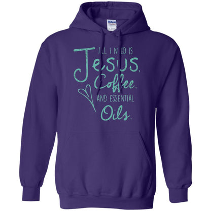 All I Need Is Jesus Coffee And Essential Oils T-shirt Purple