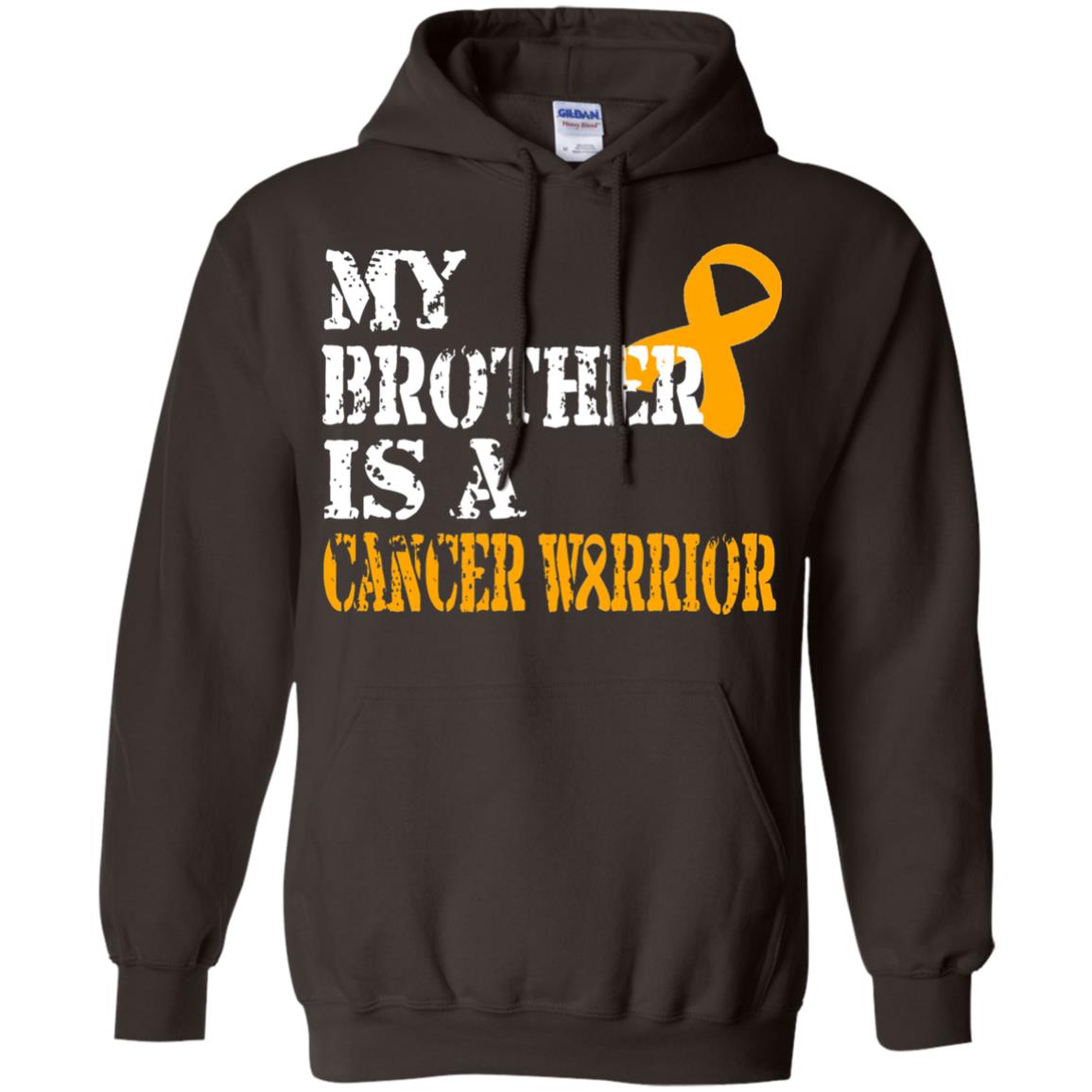 My Brother Is A Cancer Warrior Kidney Cancer Survivor Shirt Dark Chocolate