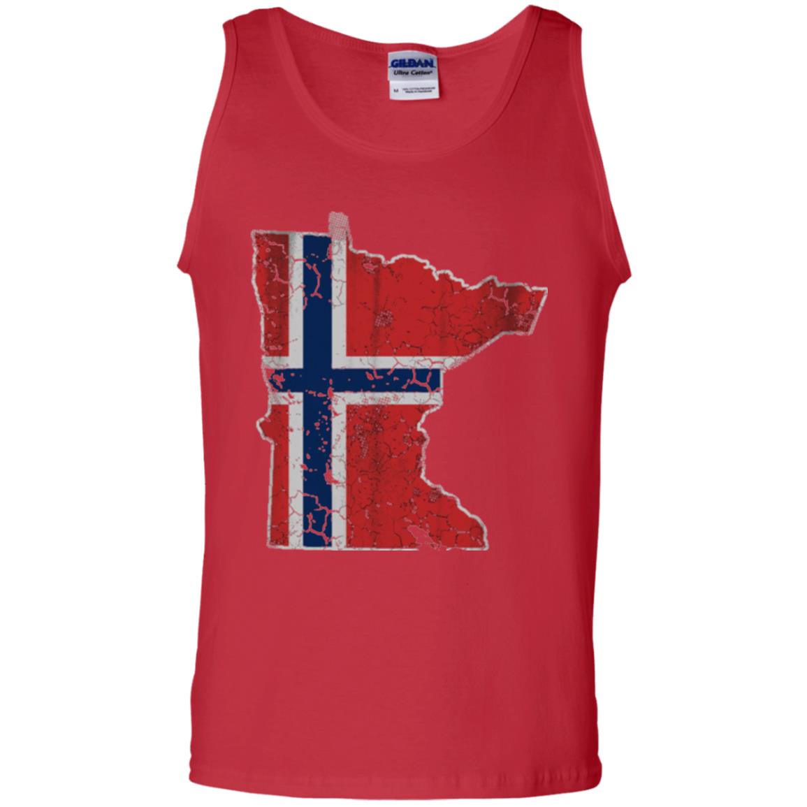 Minnesota Norwegian American Norge Norway Flag T-shirt Red