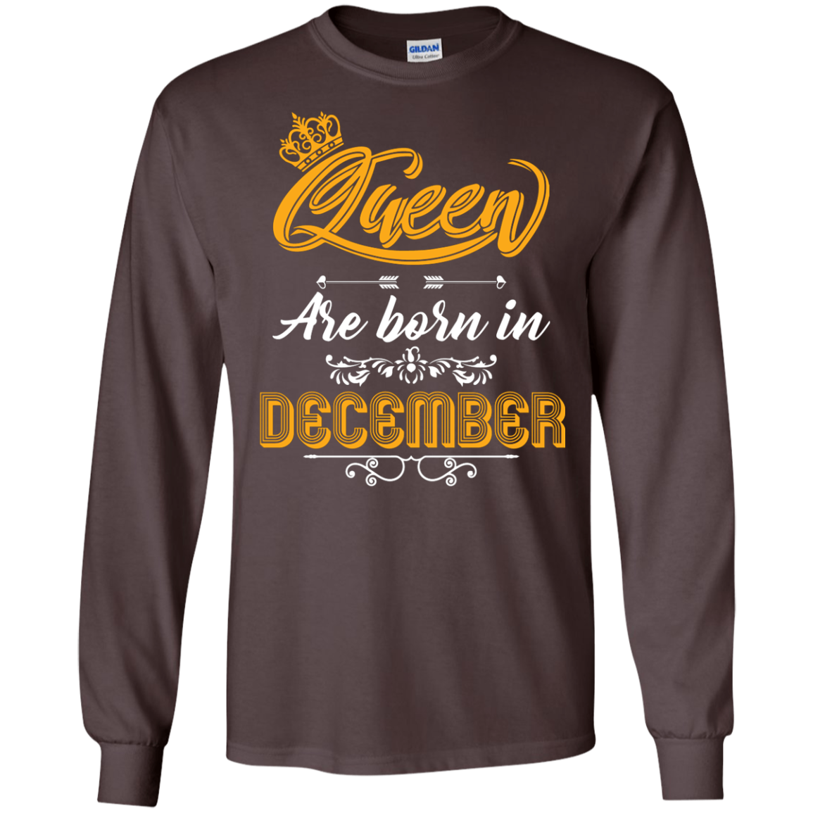 Brithday T-Shirt Queen Are Born In December Dark Chocolate