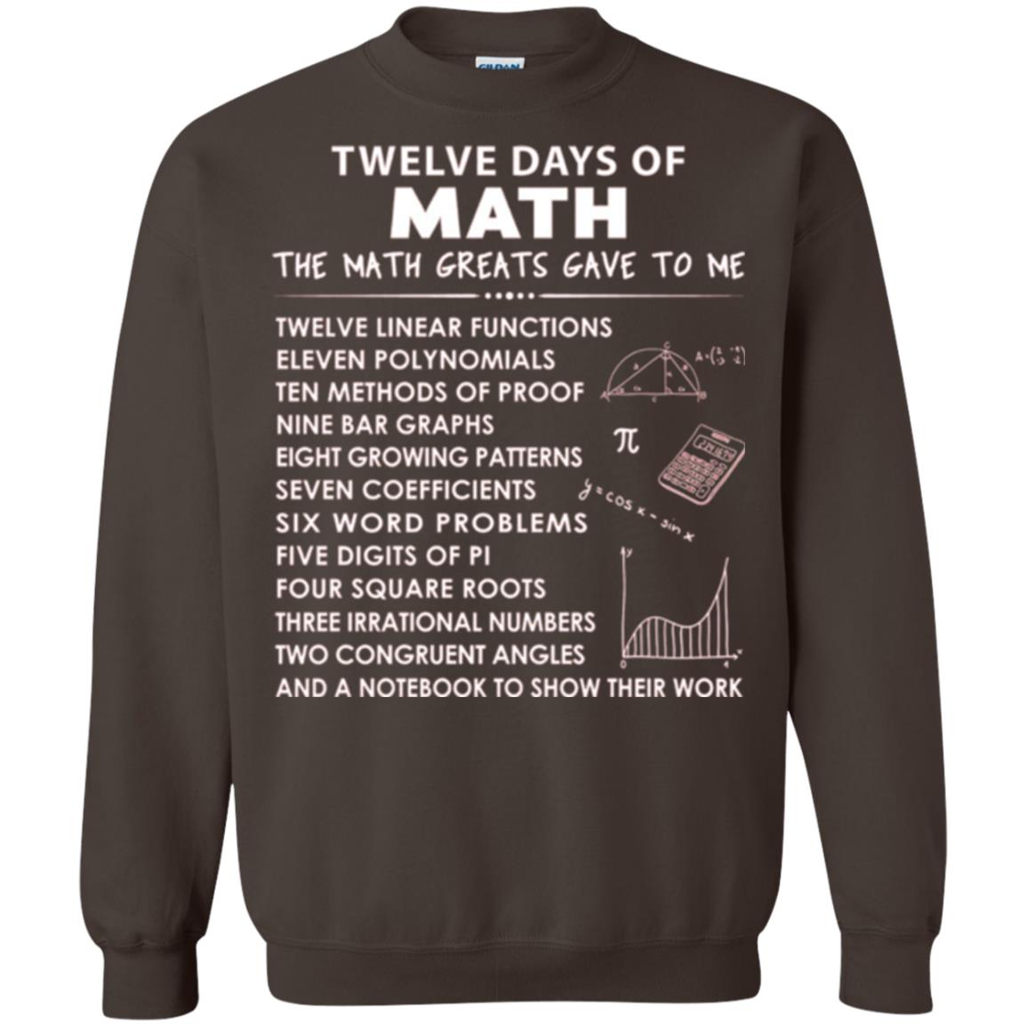 Math T-shirt Twelve Days Of Math Dark Chocolate