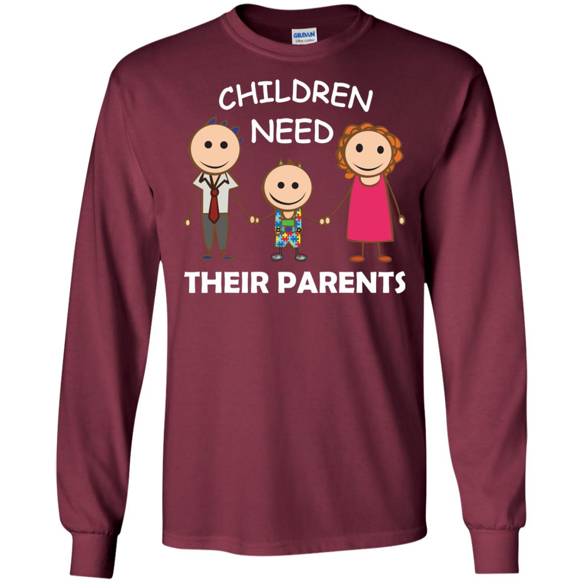 Children Need Their Parents End Separation Family Shirt Maroon