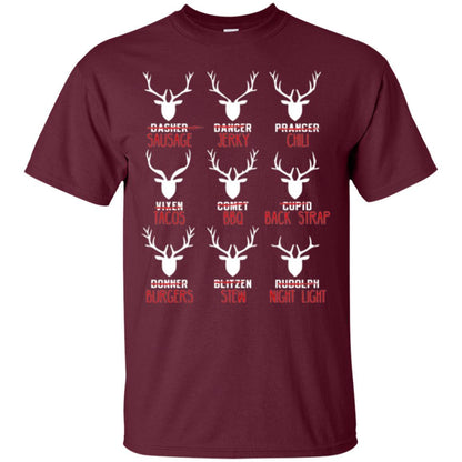 Christmas T-shirt Hunters All Of Santa's Reindeer Maroon