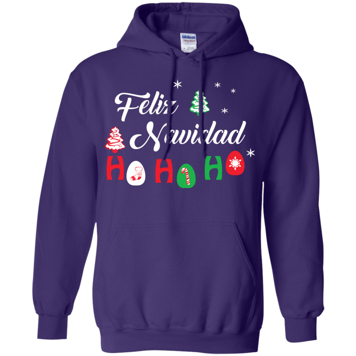 Chirstmas T-Shirt Feliz Navidad Ho Ho Ho Purple