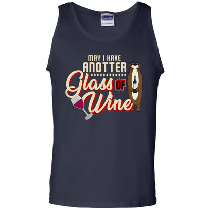 May I Have Anotter Glass Of Wine Funny Otter Shirt For Drinking Lovers Navy