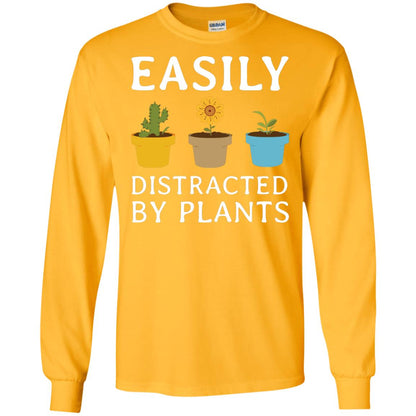 Easily Distracted By Plants Gardener Shirt Gold