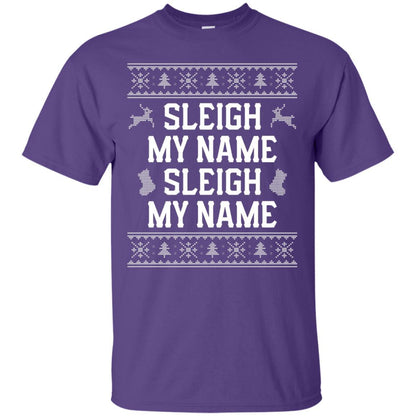 Christmas T-shirt Sleigh My Name Purple