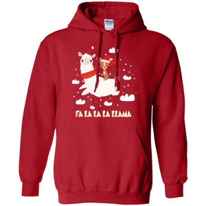 Fa La La La Llama With Chihuahua X-mas Gift ShirtG185 Gildan Pullover Hoodie 8 oz.