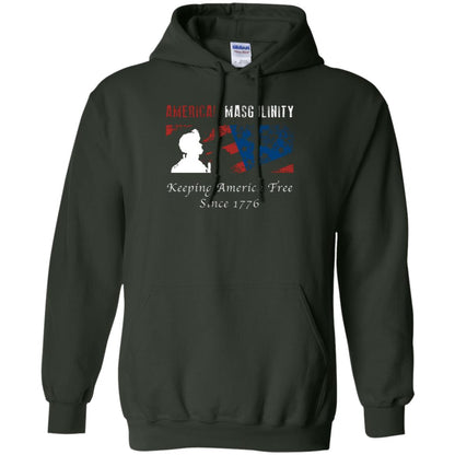 American Masgulinity Keeping America Free Since 1776 Shirt Forest Green