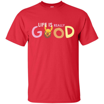 Life Is Really Good With My Cute Llama T-shirt Red