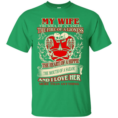My Wife The Soul Of An Angel And I Love Her More Than Anything Husband Shirt Irish Green