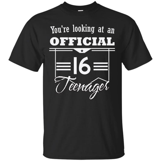 You're Looking At An Official 16 Teenager 16th Birthday Shirt Black