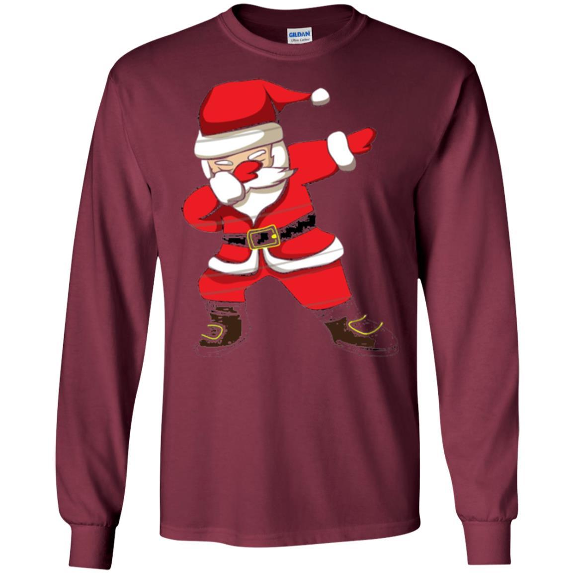 Christmas T-shirt Dabbing Santa Christmas T-shirt Maroon
