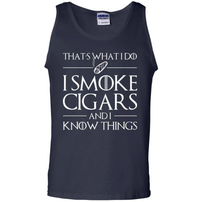 Cigars Lover T-shirt That _s What I Do I Smoke Cigars And I Know Things Navy
