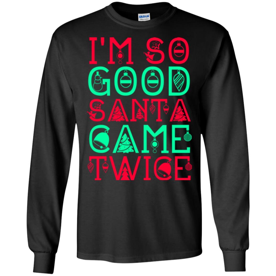 Christmas T-shirt I'm So Good Santa Cam Twice Black