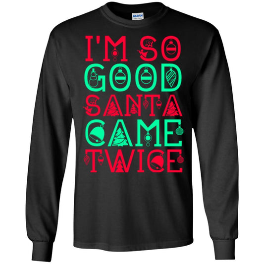Christmas T-shirt I'm So Good Santa Cam Twice Black