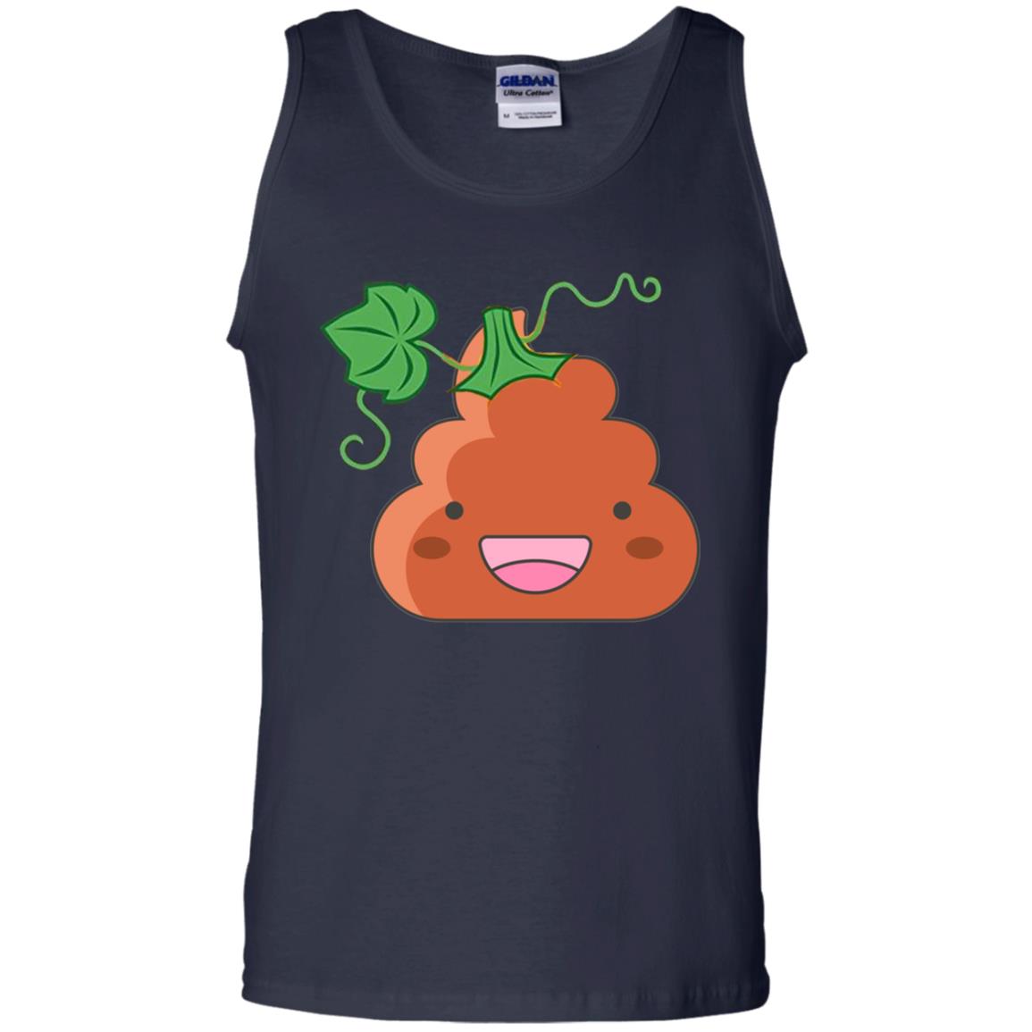Poop Emoji Pumpkin Funny Halloween T-shirt Navy