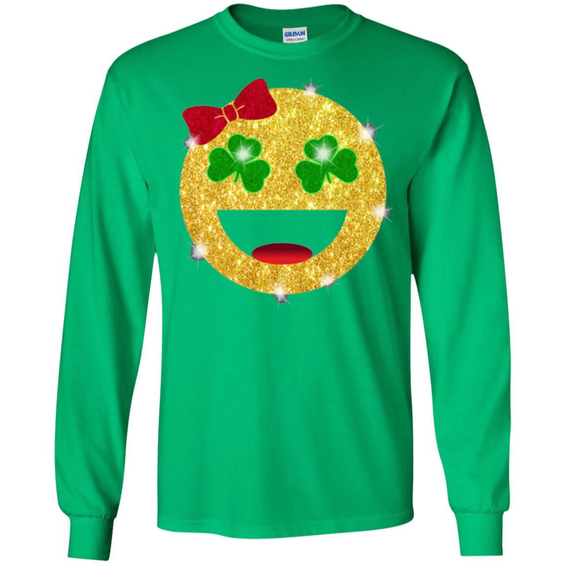 Happy Gold Blink Emoji Saint Patrick's Day T-shirt Irish Green