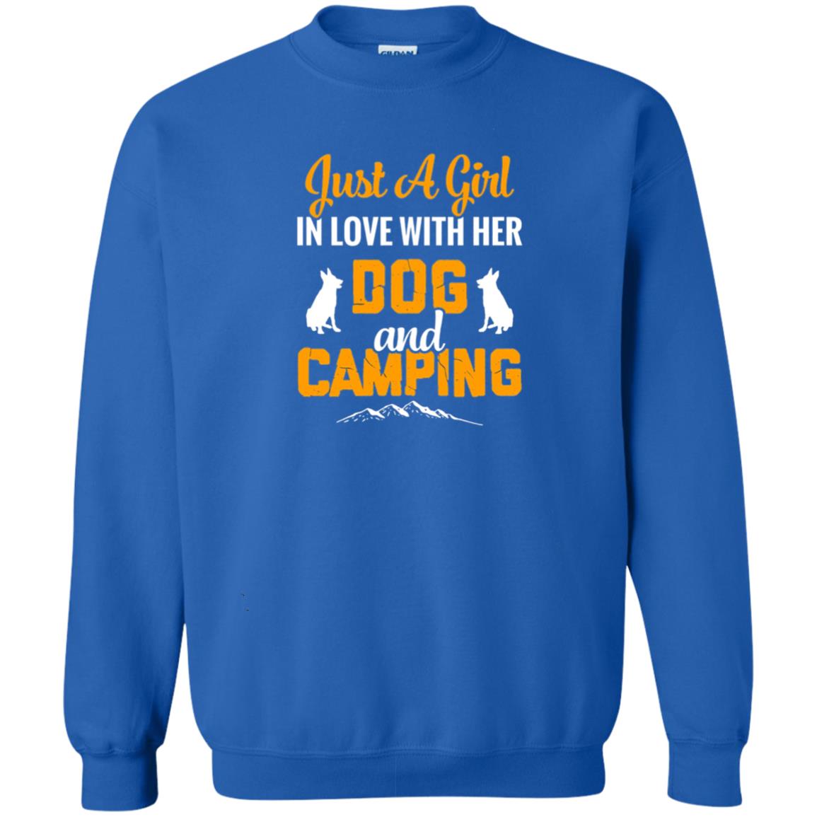 Just A Girl In Love With Her Dog And Camping Dog Lover T-shirt Royal