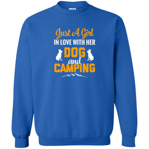 Just A Girl In Love With Her Dog And Camping Dog Lover T-shirt