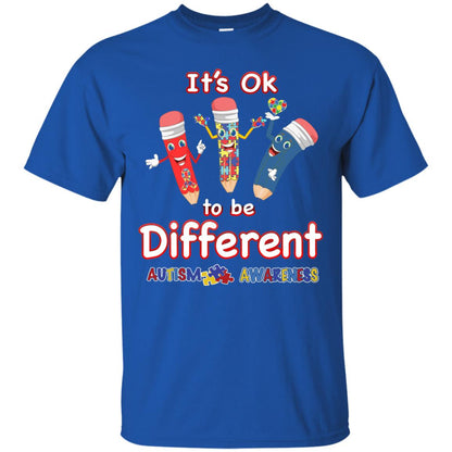 Its Ok To Be Different Autism Awareness T-shirt Royal