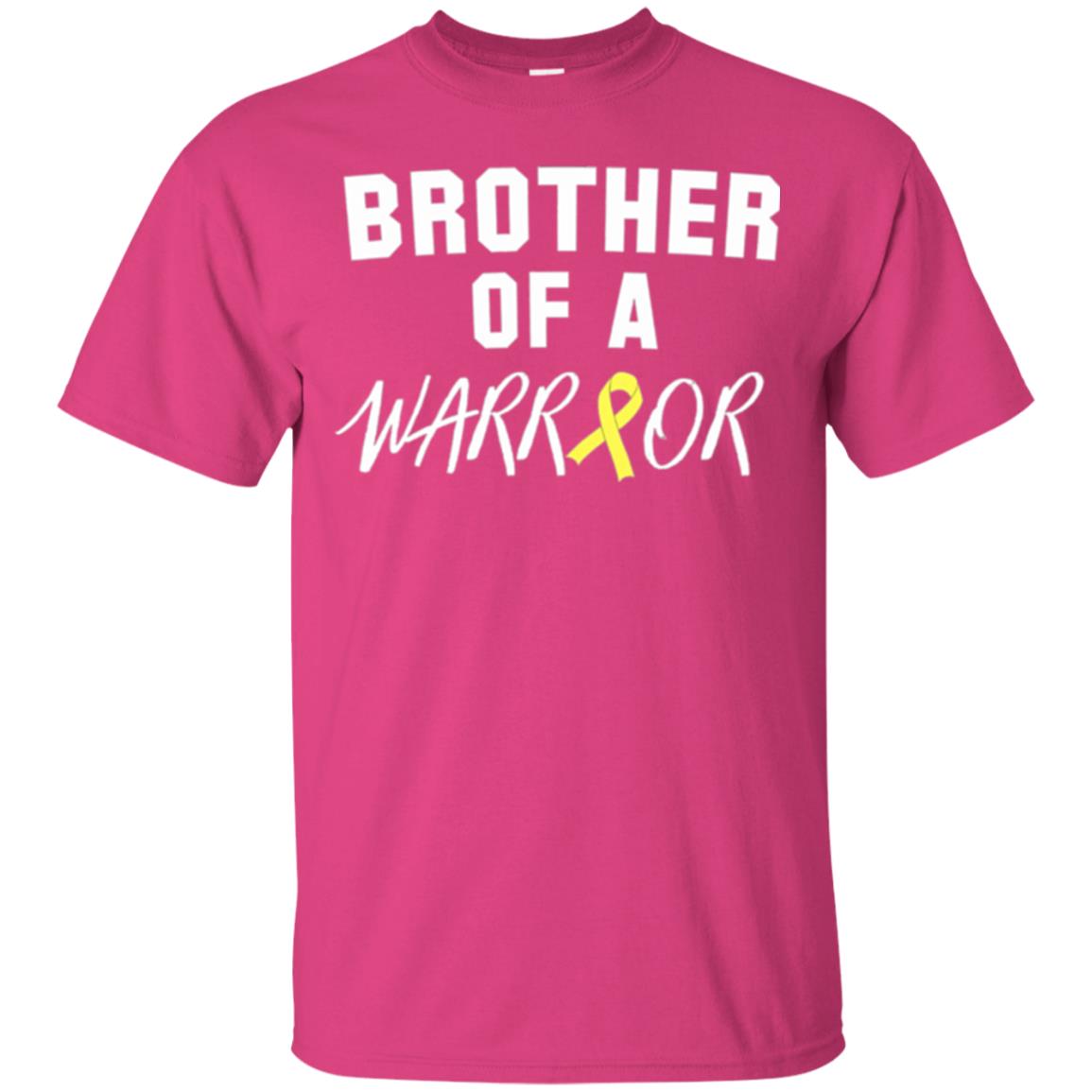 Brother Of A Warrior Childhood Cancer Awareness T-shirt Heliconia