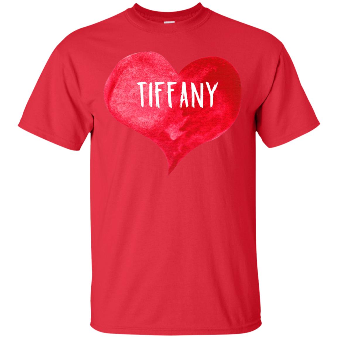 Valentine_s Day T-shirt I Love Tiffany Love Heart T-shirt Red