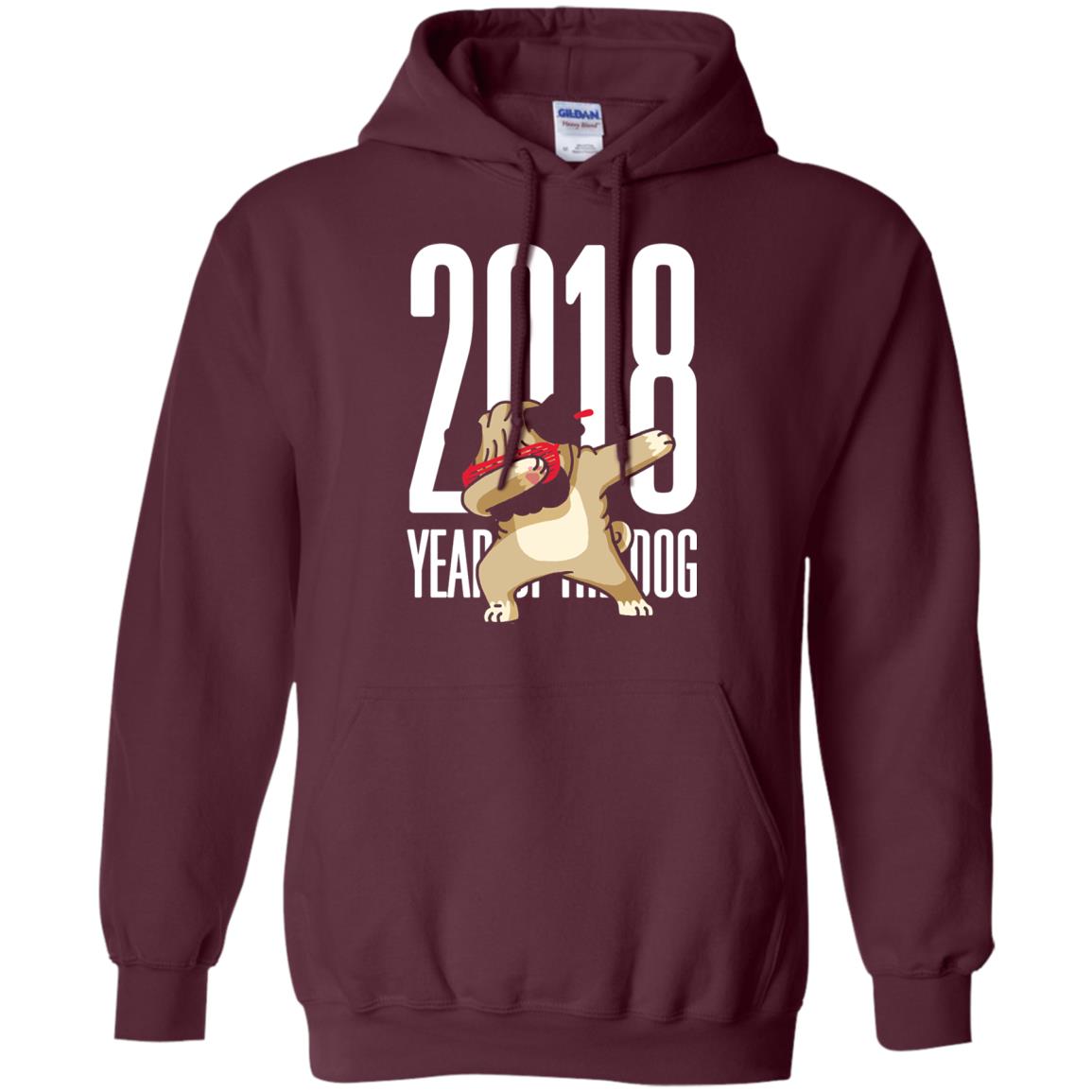 Dog Lover T-shirt 2018 Year Of The Dog Maroon