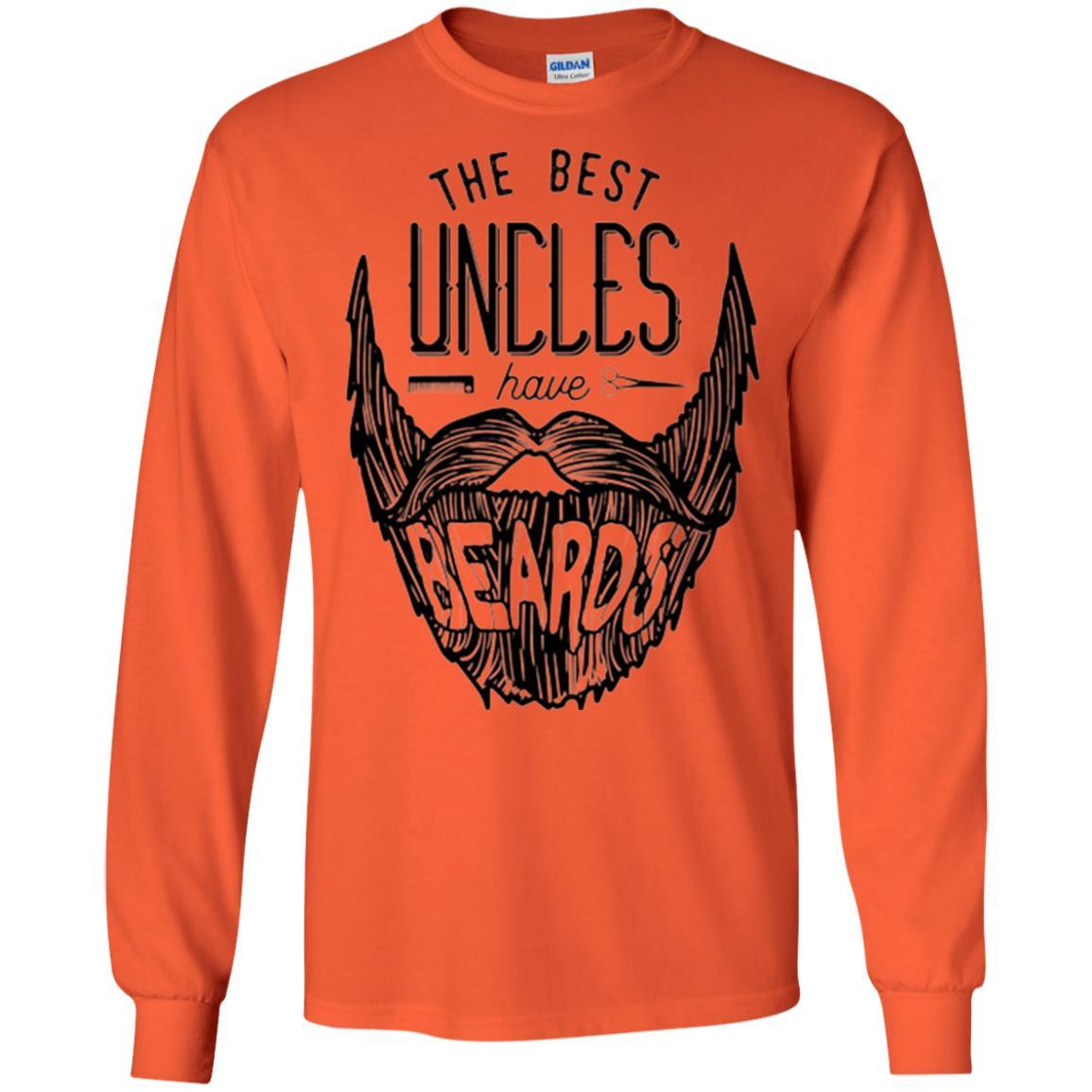 Funny Uncle T-shirt The Best Uncles Have Beards Orange