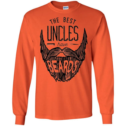 Funny Uncle T-shirt The Best Uncles Have Beards Orange