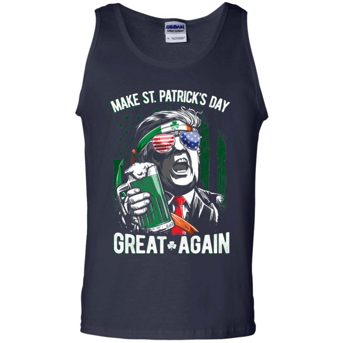 Make St Patricks Day Great Again Trump Leprechaun T-shirt Navy