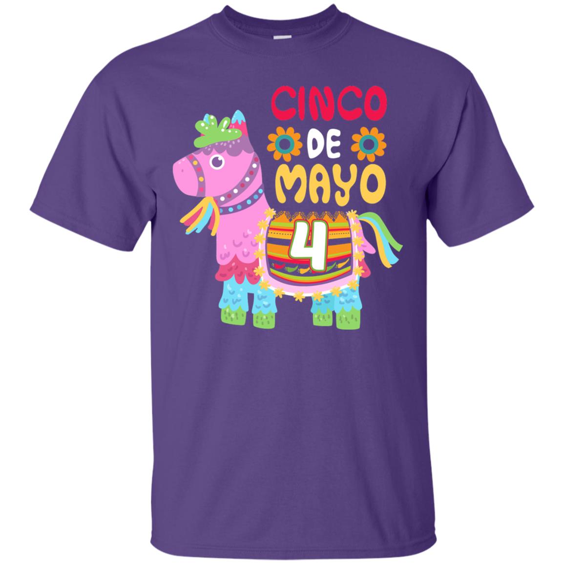 Cinco De Mayo Pinata Jockeys Horse Race 4th Birthday T-shirt Purple