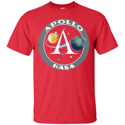 Apollo Program Moon Landing Patch Print Nasa Astronomy T-shirt Red