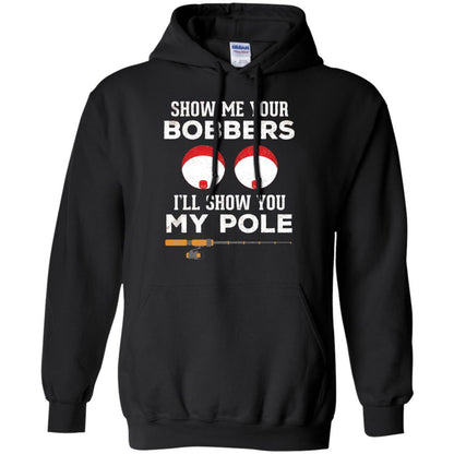Fisherman T-shirt Show Me Your Bobbers Black