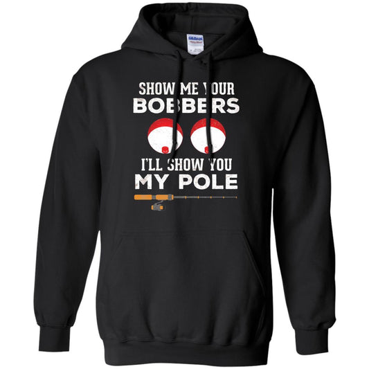 Fisherman T-shirt Show Me Your Bobbers Black
